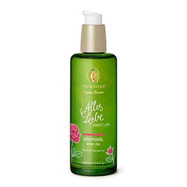 PRIMAVERA Alles Liebe Körperöl 100 ml – Naturkosmetik – Rose, Mandarinen Duft – pflegend, nährend – vegan im Sale